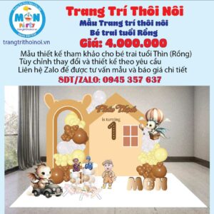 trang-tri-thoi-noi-be-trai-tuoi-rong-tone-nau
