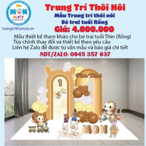 trang-tri-sinh nhật-be-trai-tuoi-thin-tone-nau