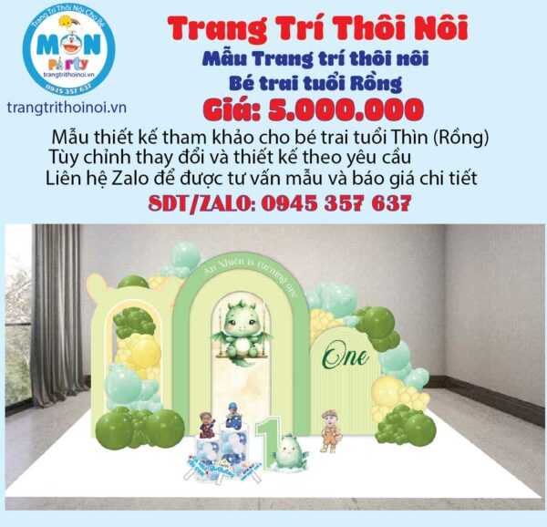 trang-tri-thoi-noi-be-trai-tuoi-rong-tone-xanh-la
